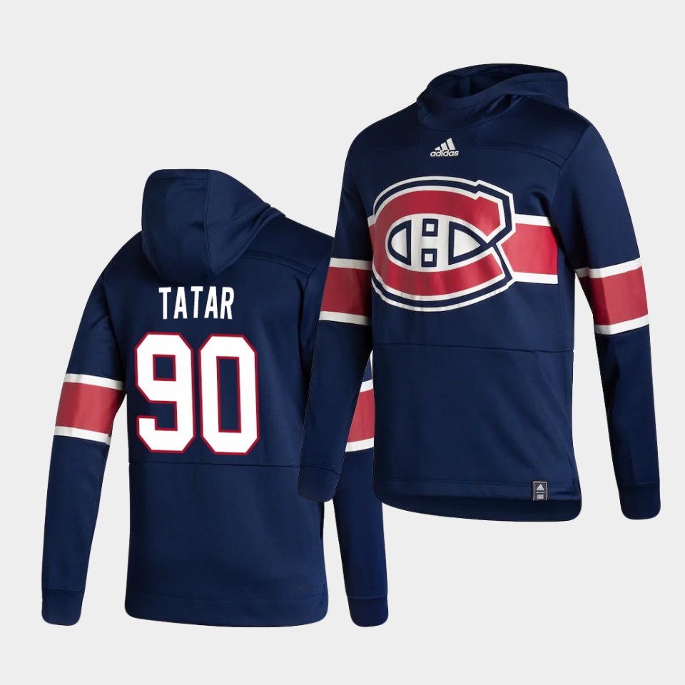 Men Montreal Canadiens #90 Tatar Blue NHL 2021 Adidas Pullover Hoodie Jersey->florida panthers->NHL Jersey
